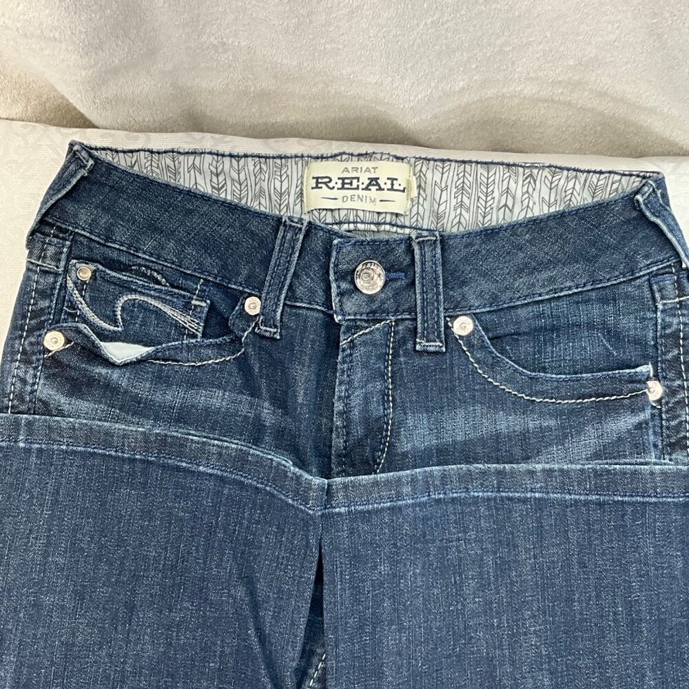 Ariat R.E.A.L. Denim Women's Medium‎ Wash Jeans 29R Cotton/Spandex Straight Leg